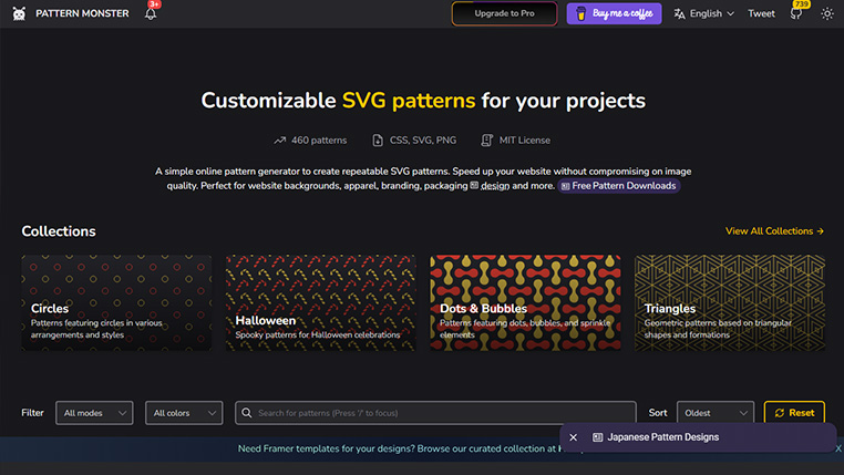 Pattern Monster:免费开源的 SVG 无缝图案工厂